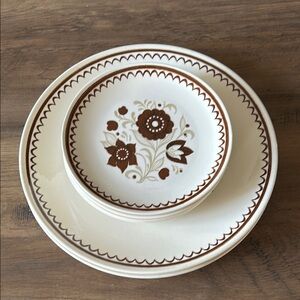 Set of 6 Royal China Cavalier Ironstone "Nutmeg" Dinnerware usa